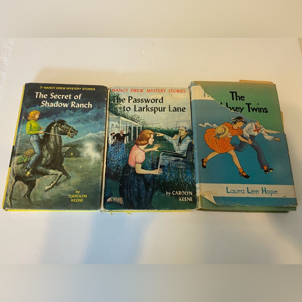 3 Vintage Hard Cover Books- 1 Bobbsey Twins/2 Nancy Drew Mystery Stories